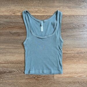 SKIMS Blue Ribbed Tank Top